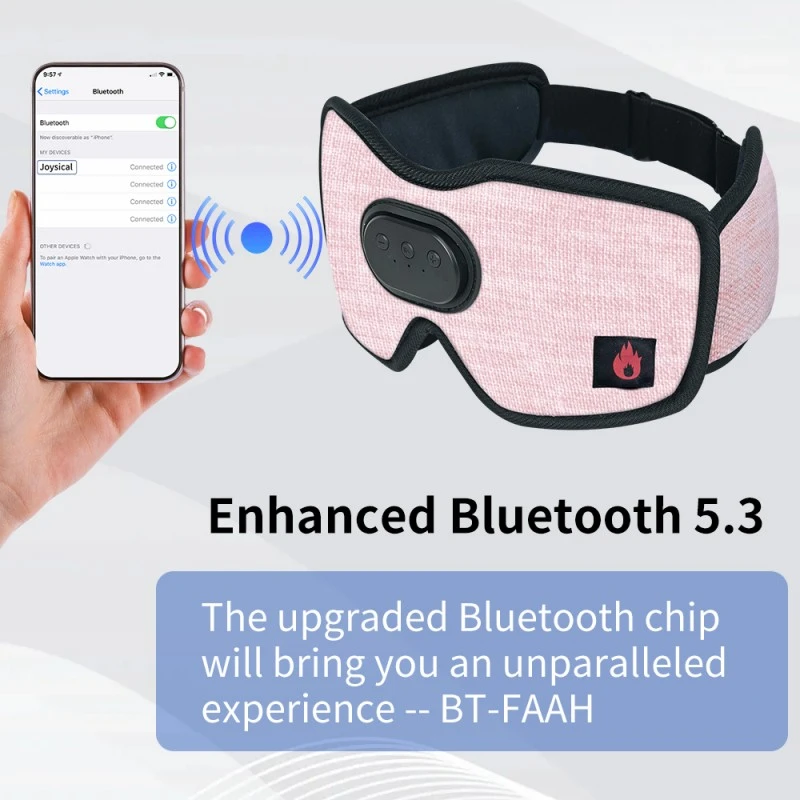 Heated Bluetooth Sleep Eye Mask Sleep Headphones Flax Meal